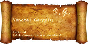 Venczel Gergely névjegykártya